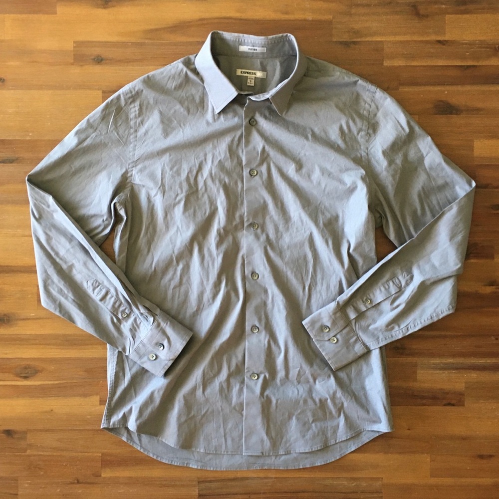 Express Fitted Button Up Dress Shirt